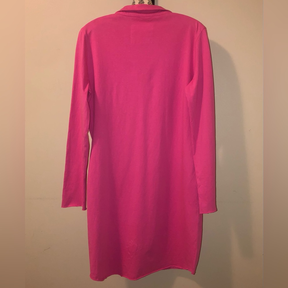 Frank & Eileen Nicole V-Neck Collared Pullover Henley Dress,Jersey Rose Size-Med - Picture 5 of 8